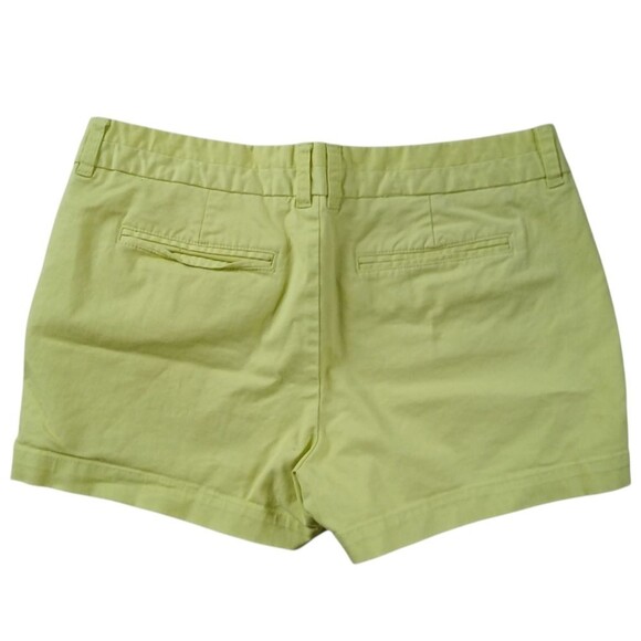 GAP Booty Shorts Khaki's City 3" Urban Neon Yellow/Green 80's Flat Front Size 8 - Picture 4 of 8